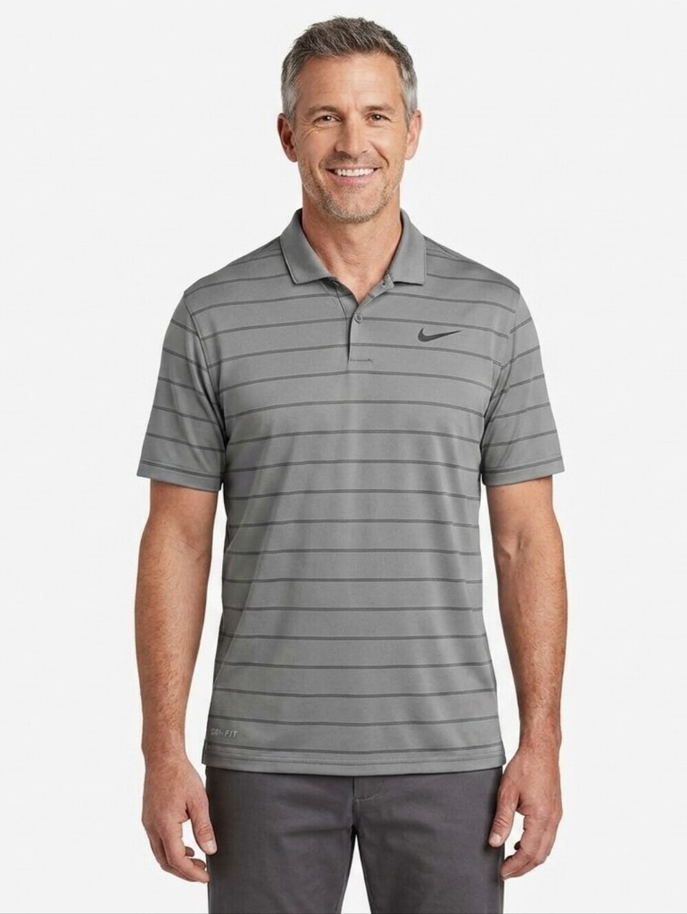 Nike Dri-Fit L Gray Polo